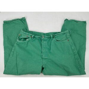 Levi Strauss 501 Button Fly Jeans Green Denim Mens 38 x 26.5 (Actual)